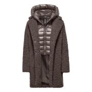 Sherpa Fleece Overcoat med Aftagelig Hætte