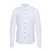 Hvid Linen Button-Up Skjorte Kvinder