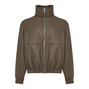 Shearling Læder Blouson Jakke