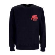 Sort Crewneck Sweatshirt med Broderet Logo