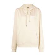 Logo Hoodie i Lys Beige Bomuld