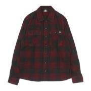 Maroon Flannel Langærmet Skjorte