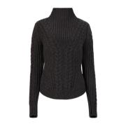 Twisted Wool Turtleneck Sweater i Grå