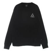 Sort Crew Neck Sweatshirt med Logo