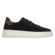 Sort dyreprint lavtop sneakers