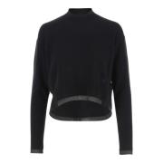 Uldblanding Høj Krave Sweater Sort