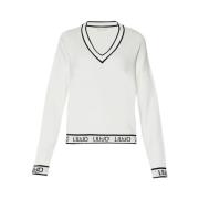 Hvid Sweater Moderne Chic Stil