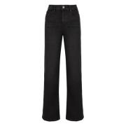 Slim Palazzo Jeans med Indgraveret Logo