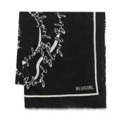 Logo Print Wool Blend Scarf