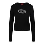 Logo-broderet crew neck jumper