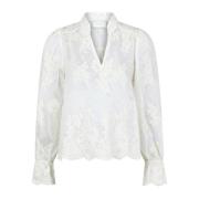 Stor Broderi Bluse Off White