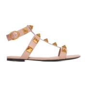 Pink Roman Stud Flade Sandaler