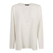 Hvid Sweater med Strass Detalje