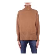 Brun Sweater med Broderede Detaljer