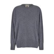 Grå Crewneck Uld Cashmere Sweater