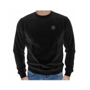 Ikonisk Crewneck Sweatshirt med Logo Plaque