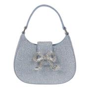 Denim Crescent Rhinestone Taske