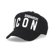 Sort Baseball Cap med Ikon Logo