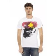 Grafisk Print Hvid Sommer T-Shirt