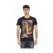 Simpel Sort Print Tee - Afslappet Elegance Redefineret