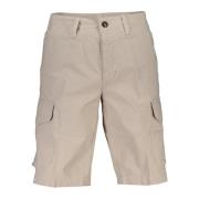 Beige Bermuda Shorts Regular Fit Cotton