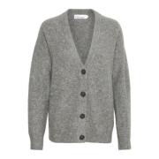 Lang Cardigan i Opal Gray Melange