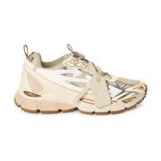 Beige Mesh Sneakers med Ikonisk Logo