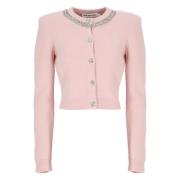 Pink Strass Cardigan Sweater