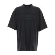 Oversize Sort Bomuld T-shirt