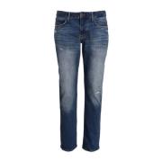 Blå Jeans med Distressed Effekt