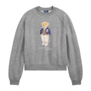 Grå Crewneck Sweater med Polo Bear