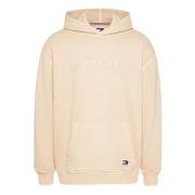 Beige Hættetrøje Sweater Afslappet Pasform