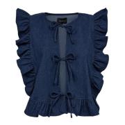 Frill Vest Blue Denim Nederdel