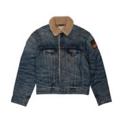 Denim Shearling Appliqué Jakke