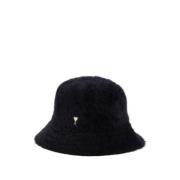 Fluffy Wool Bucket Hat - Sort