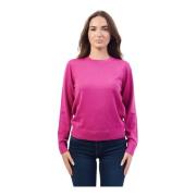 Fuchsia Sweater Fin Strik Elastisk