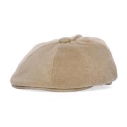 Beige Velvet Flat Cap Hat