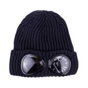 Tynd Uld Beanie med Dobbelt Frontlinse Detalje