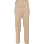 Beige Uldblanding Slim Fit Bukser