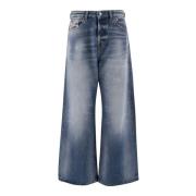 Bred Ben Denim Jeans med Vasket Effekt