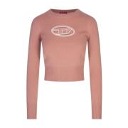 Pink Cashmere Wool Pullover Sweater