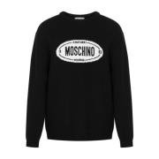 Sort Logo Sweater Ribstrikstrik