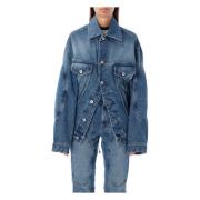 Vintage Blå Denim Jakke Tøj