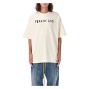 Creme T-shirt Oversized Blød Bomuld