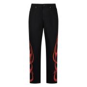 Flames Sort/Rød Jeans med Tribal Print