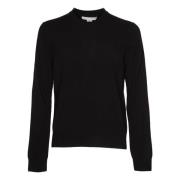 Sort Strikket Rundhals Pullover Sweater