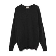 Grå Uld-Kashmir Crew Neck Sweater