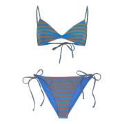 Stribet Bikini Top i Bh-stil