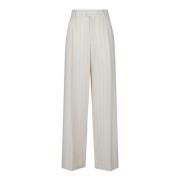 Ecru Pinstripe Tailored Trousers