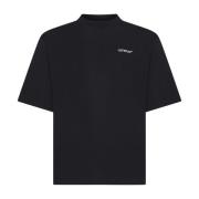 Sort Skater-Fit T-shirt med Logo Print